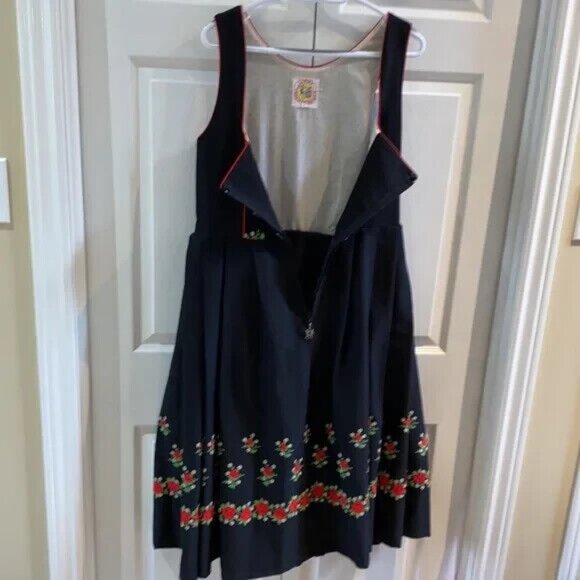 Vintage Licht Trachtenhaus Dress Holland German Dirndl Square Dance Rose Size 12 - Picture 8 of 15